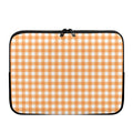 Orange And White Check Pattern Print Laptop Sleeve