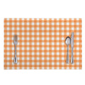 Orange And White Check Pattern Print Placemat
