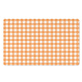 Orange And White Check Pattern Print Polyester Doormat