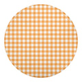 Orange And White Check Pattern Print Round Blanket