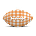 Orange And White Check Pattern Print Rugby Ball