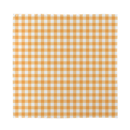 Orange And White Check Pattern Print Silk Bandana