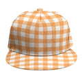Orange And White Check Pattern Print Snapback Cap