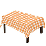 Orange And White Check Pattern Print Tablecloth