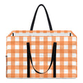 Orange And White Check Pattern Print Utility Tote Bag