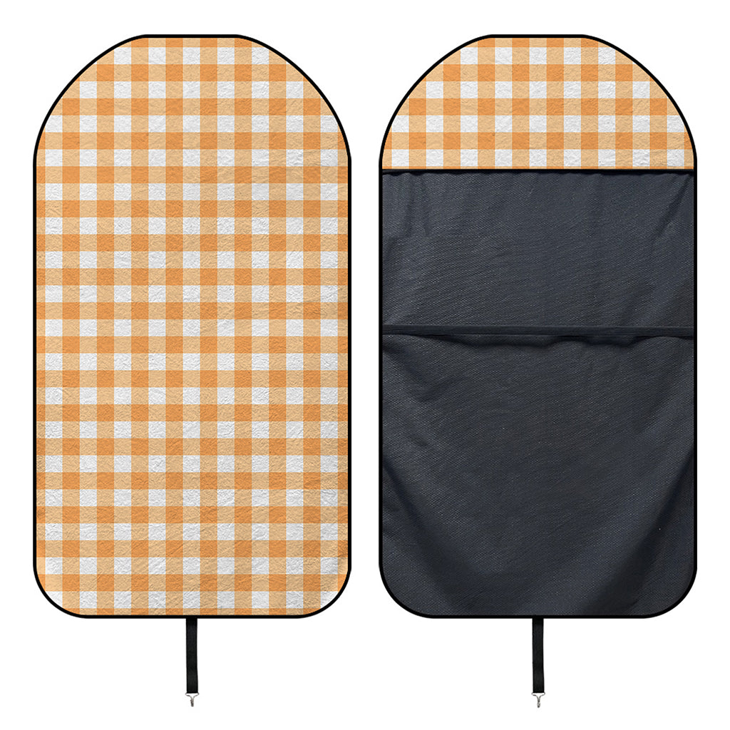 Orange And White Check Pattern Print Waterproof Car Seat Cover