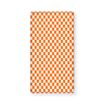 Orange And White Checkered Pattern Print Baby Crib Sheet