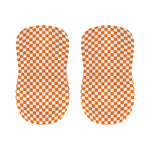 Orange And White Checkered Pattern Print Bar Stool Covers