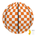 Orange And White Checkered Pattern Print Basketball