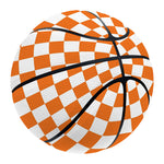 Orange And White Checkered Pattern Print Basketball