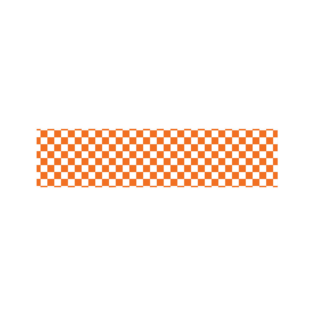Orange And White Checkered Pattern Print Bed Runner