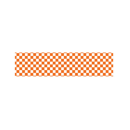 Orange And White Checkered Pattern Print Bed Runner