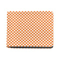Orange And White Checkered Pattern Print Bifold Wallet