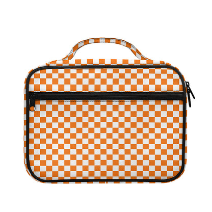Orange And White Checkered Pattern Print Briefcase Bible Bag