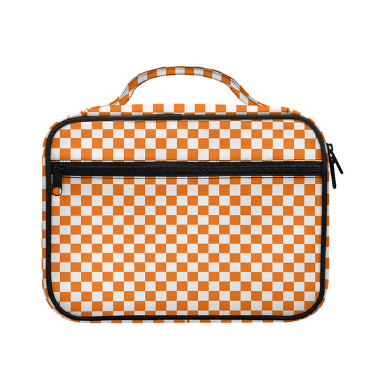 Orange And White Checkered Pattern Print Briefcase Bible Bag