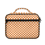 Orange And White Checkered Pattern Print Briefcase Bible Bag