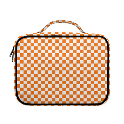 Orange And White Checkered Pattern Print Briefcase Bible Bag