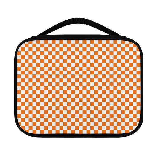 Orange And White Checkered Pattern Print Classic Bible Case