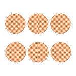 Orange And White Checkered Pattern Print Coaster Set
