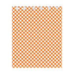Orange And White Checkered Pattern Print Curtain