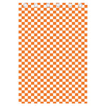 Orange And White Checkered Pattern Print Curtain