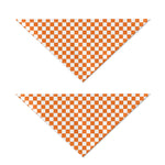 Orange And White Checkered Pattern Print Dog Bandana