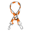 Orange And White Checkered Pattern Print Dog Seat Belt