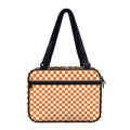 Orange And White Checkered Pattern Print Double Strap Bible Bag