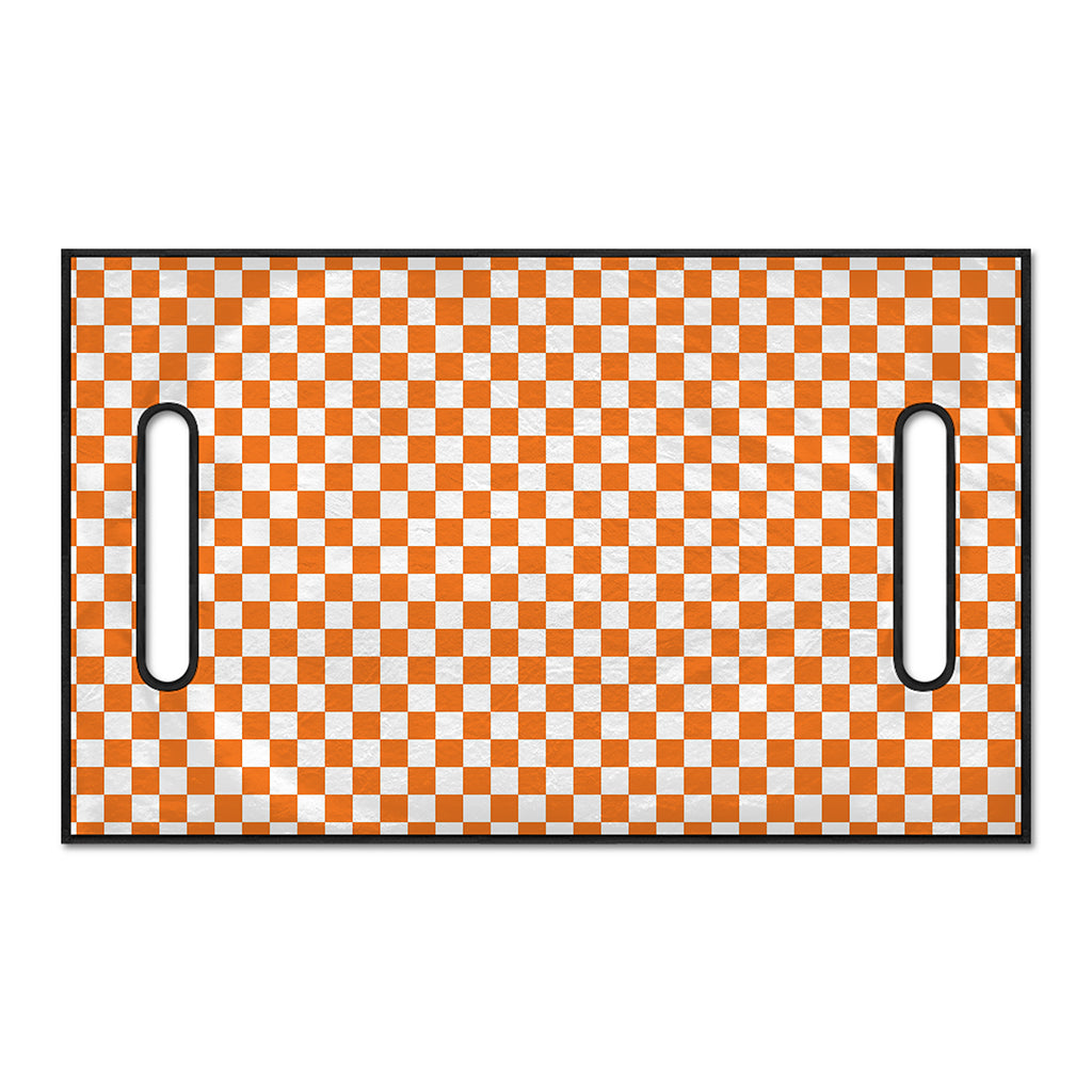 Orange And White Checkered Pattern Print Golf Cart Seat Cover
