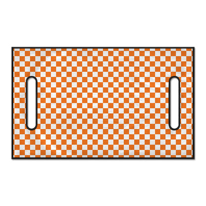 Orange And White Checkered Pattern Print Golf Cart Seat Cover