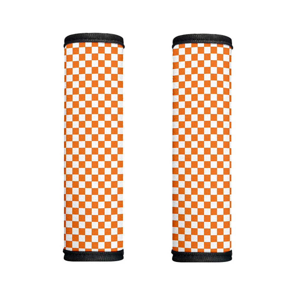 Orange And White Checkered Pattern Print Handle Covers