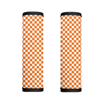 Orange And White Checkered Pattern Print Handle Covers