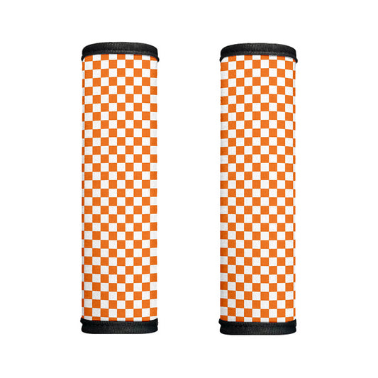 Orange And White Checkered Pattern Print Handle Covers