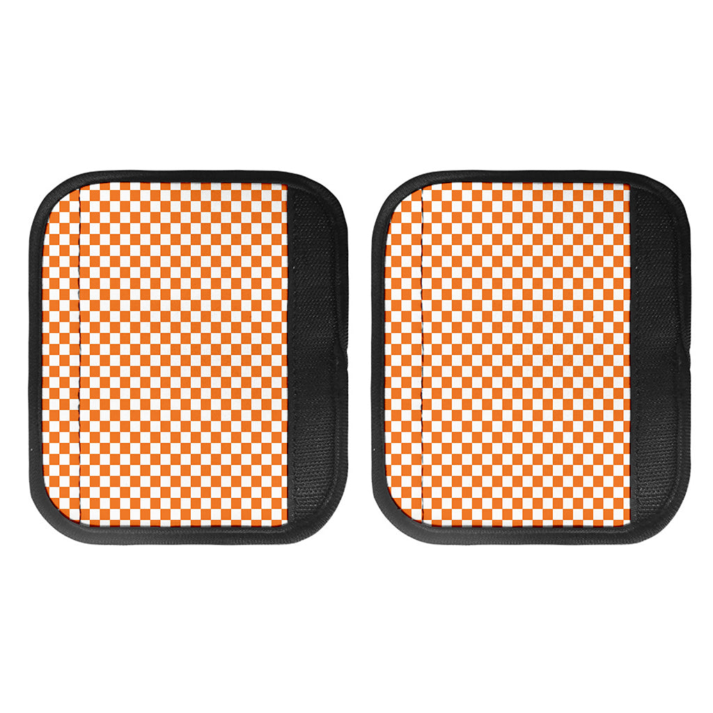 Orange And White Checkered Pattern Print Handle Covers
