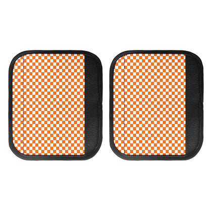 Orange And White Checkered Pattern Print Handle Covers