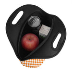 Orange And White Checkered Pattern Print Neoprene Lunch Bag