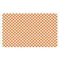 Orange And White Checkered Pattern Print Polyester Doormat