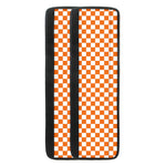 Orange And White Checkered Pattern Print Refrigerator Handle Covers