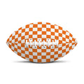 Orange And White Checkered Pattern Print Rugby Ball