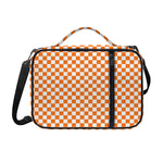 Orange And White Checkered Pattern Print Shoulder Strap Bible Bag