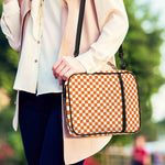 Orange And White Checkered Pattern Print Shoulder Strap Bible Bag