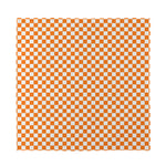 Orange And White Checkered Pattern Print Silk Bandana