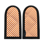 Orange And White Checkered Pattern Print Skillet Handle Cover