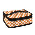 Orange And White Checkered Pattern Print Small Lunch Bag