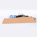 Orange And White Checkered Pattern Print Sports Towel