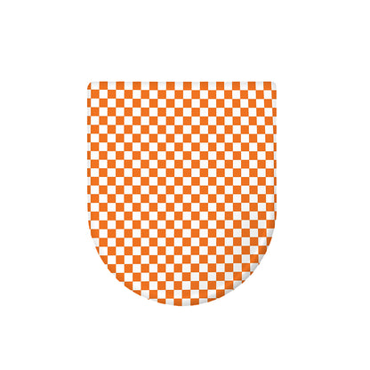 Orange And White Checkered Pattern Print Toilet Lid Cover