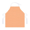 Orange And White Chevron Pattern Print Adjustable Apron