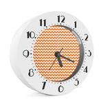 Orange And White Chevron Pattern Print Alarm Clock