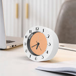 Orange And White Chevron Pattern Print Alarm Clock