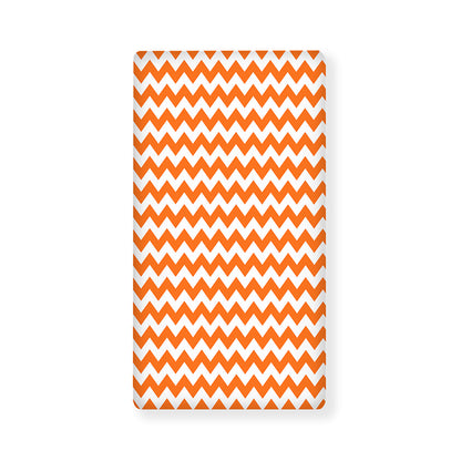 Orange And White Chevron Pattern Print Baby Crib Sheet